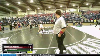 125 lbs 1st Place Match - Braxston Widrikis, Grandview Wolves Wrestling Club vs Oakley Maddox, Idaho