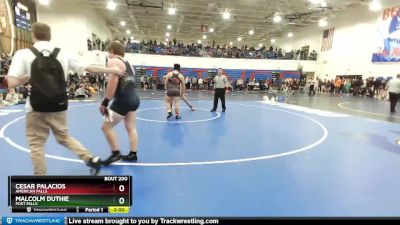 220 lbs Quarterfinal - Cesar Palacios, American Falls vs Malcolm Duthie, Post Falls