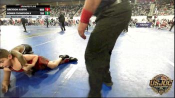 67 lbs Quarterfinal - Greyson Austin, Woodward Youth Wrestling vs Homer Thompson II, Team Of Hard Knox