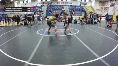118 lbs Cons. Round 2 - Paola Blanco Cruz, Cowboy Wrestling Club vs Addison McMahon, Stoneman Douglas