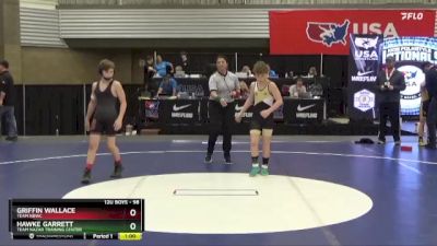 98 lbs Semifinal - Griffin Wallace, Team NBWC vs Hawke Garrett, Team Nazar Training Center