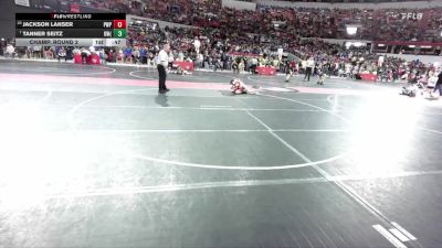 63 lbs Champ. Round 2 - Tanner Seitz, Demons WC (Burlington) vs Jackson Lanser, Port Washington Piranhas