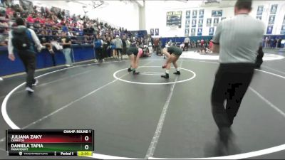 190 lbs Champ. Round 1 - Daniela Tapia, Paramount vs Juliana Zaky, Cerritos