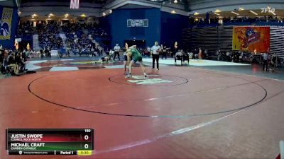 150 lbs Cons. Round 2 - Justin Swope, Council Rock North vs Michael Craft, Camden Catholic