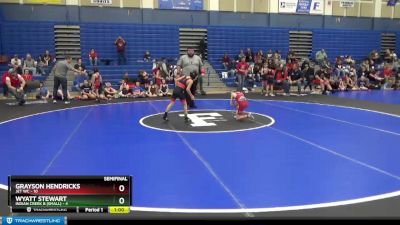 59 lbs Semis (4 Team) - Wyatt Stewart, Indian Creek B (small) vs Grayson Hendricks, Jet WC