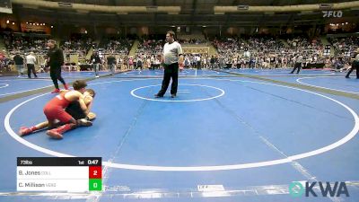 73 lbs Consi Of 8 #1 - Braxton Jones, Collinsville Cardinal Youth Wrestling vs Carter Millison, Verdigris Youth Wrestling