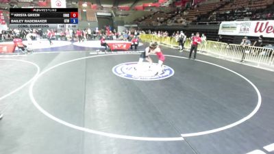 130 lbs Cons. Quarters - Krista Green, El Rancho High School Wrestling vs Bailey Rademaker, Golden Tribe Wrestling