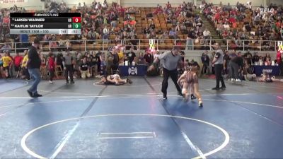 100 lbs Cons. Semi - Laiken Warner, Claymont vs Kaitlin Taylor, Teays Valley