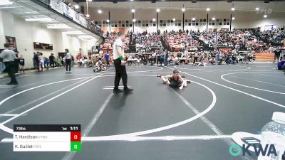 73 lbs Semifinal - Tripp Hardison, Verdigris Youth Wrestling vs Kannon L Guillet, Poteau Youth Wrestling Academy