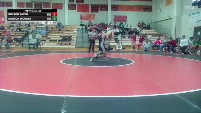 138 lbs Round 3 (6 Team) - Bryson Smith, Wathena-Riverside HS vs Karson Nichols, Smith Center HS