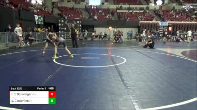 95 lbs Quarterfinal - Bodey Schweiger, INWTC vs Jonah Casterline, Laurel Matburners