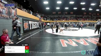 49 lbs Round Of 16 - Ayden Taylor, Clinton Youth Wrestling vs Blakelee Vinson, Weatherford Youth Wrestling