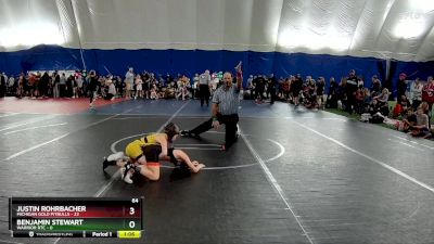 64 lbs Round 1 (6 Team) - Justin Rohrbacher, Michigan Gold Pitbulls vs Benjamin Stewart, Warrior RTC