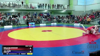 57kg 1st Place Match - Myla Blackshaw, Matmen WC vs Kai Pare, Coast WA