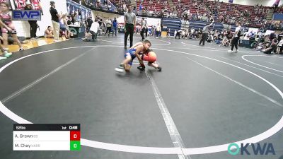 52 lbs Round Of 32 - Ax Brown, Duncan Demons vs Matias Chay, Harrah Little League Wrestling