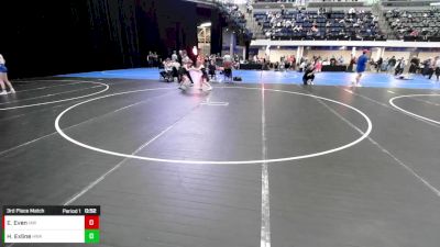 Girls 3rd-4th Grade - 80 3rd Place Match - Harlow Exline, Hawkeye Wrestling Academy vs Echo Even, Immortal Athletics WC