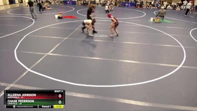 100 lbs Quarterfinals (8 Team) - Chase Pederson, Lakeville vs Alleena Johnson, Northfield