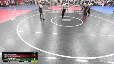 217 lbs Cons. Semi - Tyler Lewis, Hoopa Valley High School vs Ryan George, Montgomery High School