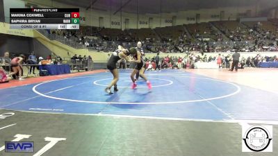 84 lbs Consi Of 8 #1 - Makina Coxwell, Clinton, Ok vs Saphira Bryan, Warner JH