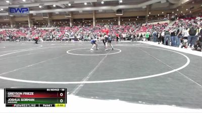 58 lbs Champ. Round 1 - Greyson Frieze, Hutchinson vs Joshua Gorman, Andover
