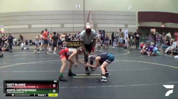 90 lbs Round 3 (6 Team) - Matt Blanke, American Gladiators-Thunder vs Kosta Hatzigeorgio, Team Gotcha Blue