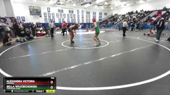 140 lbs Cons. Round 4 - Bella Wojciechowski, Thousand Oaks vs Alexandra Victoria, Anaheim