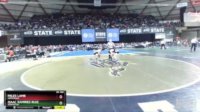 3A 126 lbs Champ. Round 2 - Isaac Ramirez Ruiz, Hermiston vs Miles Lamb, Snohomish