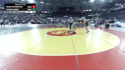 Boys 3A 126 lbs 5th Place Match - Adonai Garza, Kent Meridian vs Mark Kucheryaviy, Kennewick