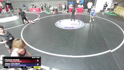 126 lbs Cons. Round 4 - Teagan McRae, Legacy Wrestling Center vs Diego ...