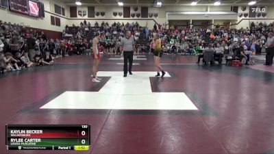 130 lbs Round 1 - Kaylin Becker, Williamsburg vs Rylee Carter, Louisa-Muscatine