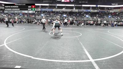 174 lbs Quarterfinal - Tasyn Ockenga, Canton C-Hawks vs Korben Johnson, Warrenton MO _ Warrenton High School