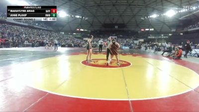 Girls 1B/2B/1A 170 Champ. Round 2 - Josie Ploof, South Whidbey (Girls) vs Makaylynn Arias, Napavine (Girls)