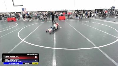 102 lbs Round 1 - Katy Simpson, Hudson Wrestling Club vs Cora Stewart, Askren Wrestling Academy