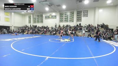 180 lbs Quarterfinals (8 Team) - Mikayla Lancaster, Menlo B vs Maeli Howard, Snow