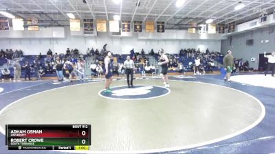 215 lbs Cons. Round 2 - Robert Crowe, South Torrance vs Adham Osman, University