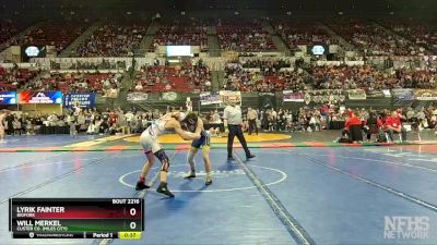 A - 113 lbs Cons. Round 2 - Lyrik Fainter, Bigfork vs Will Merkel, Custer Co. (Miles City)