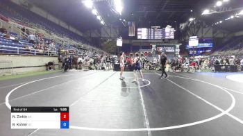 126 lbs Rnd Of 64 - Nikade Zinkin, California vs Ben Kohler, Utah