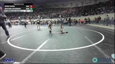 43 lbs 7th Place - Zerek Marin, Woodward Youth Wrestling vs Brayden Letterman, Norman Grappling Club