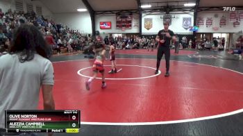 Bracket 8 lbs Round 3 - Olive Norton, Mount Pleasant Wrestling Club vs Alezzia Campbell, Iowa City Wrestling Club