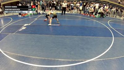 71 lbs Cons. Sub-quarters - Mason Hanna, Westlake vs Kanyon Haycock, Carbon Wrestling
