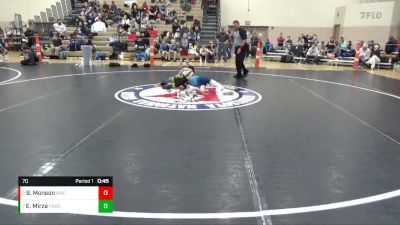 70 lbs Quarterfinal - Bennett Monson, Bison Wrestling Club vs Eesa Mirza, FL Scorpions Wrestling Club