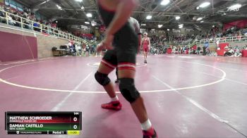 144 lbs Cons. Round 1 - Matthew Schroeder, Evansville Mater Dei vs Damian Castillo, New Albany