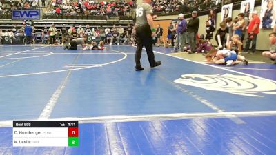 58 lbs Final - Corbin Hornberger, Perkins vs Kolson Leslie, Choctaw Ironman Youth Wrestling