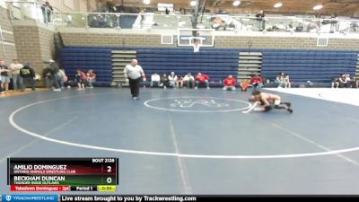 55 lbs 2nd Place Match - Amilio Dominguez, Ontario Animals Wrestling Club vs Beckham Duncan, Thunder Ridge Outlaws