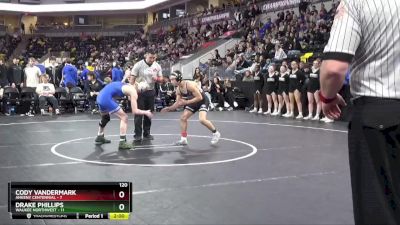 120 lbs 5th & 7th Place - Cody Vandermark, Ankeny Centennial vs Drake Phillips, Waukee Northwest