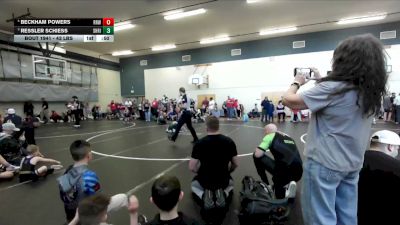 43 lbs 1st Place Match - Beckham Powers, Raft River Wrestling vs Ressler Schiess, Shootbox Rigby