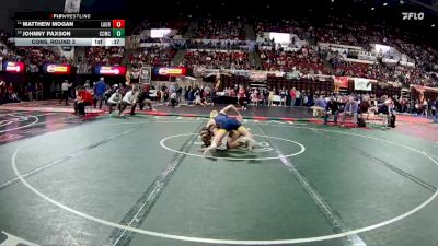 A - 144 lbs Cons. Round 3 - Johnny Paxson, Custer Co. (Miles City) vs Matthew Mogan, Laurel