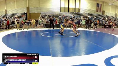 92 lbs Cons. Round 2 - Hunter Ramey, IN vs Jefferson Vondruska, OH