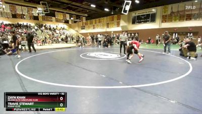 92 lbs Cons. Semi - Travis Stewart, Poway Elite vs Zayn Khan, Inland Elite Wrestling Club