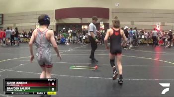 95 lbs Round 3 (6 Team) - Jacob Junkins, CP Wrestling vs Brayden Saleem, Indiana Outlaws